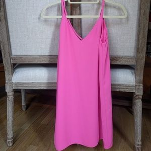 Topshop Petite Hot Pink Slip Dress